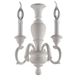 Bonetti Illumina Fiorenza - Shabby weiße Holzwandleuchte 2 Lichter .18 - P.16 - BL172-AP2-BCO