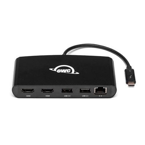 OWC 5 Port Thunderbolt 3 min-Dock 2 x HDMI, features 2 x HDMI 4K60, USB 3, USB 2, 1GBe Network
