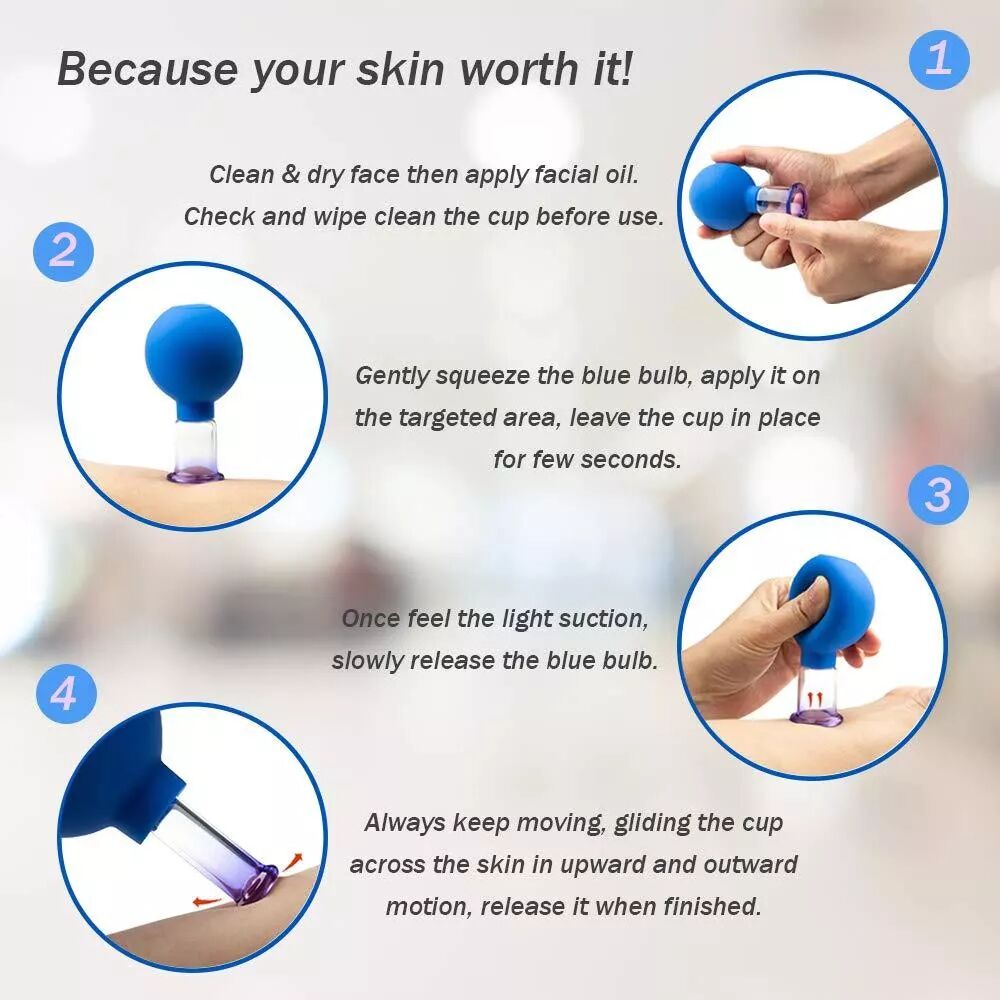 INF Schröpfköpfe für Ganzkörpermassage 4er-Pack Transparent/Blau