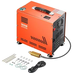 VEVOR PCP-Luftkompressor, 800 W Doppelzylinder-PCP-Luftgewehrkompressor 310 bar/30 MPa mit eingebautem Lüfterkühlsystem, Auto-Stopp | Ölfreier Paintball-Tankkompressor für Luftgewehr, Tauchflasche