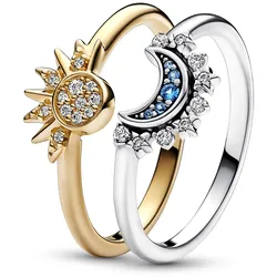 Pandora 15855 Ring-Set Himmlisch Funkelnd Sonne und Mond, 50/15,9