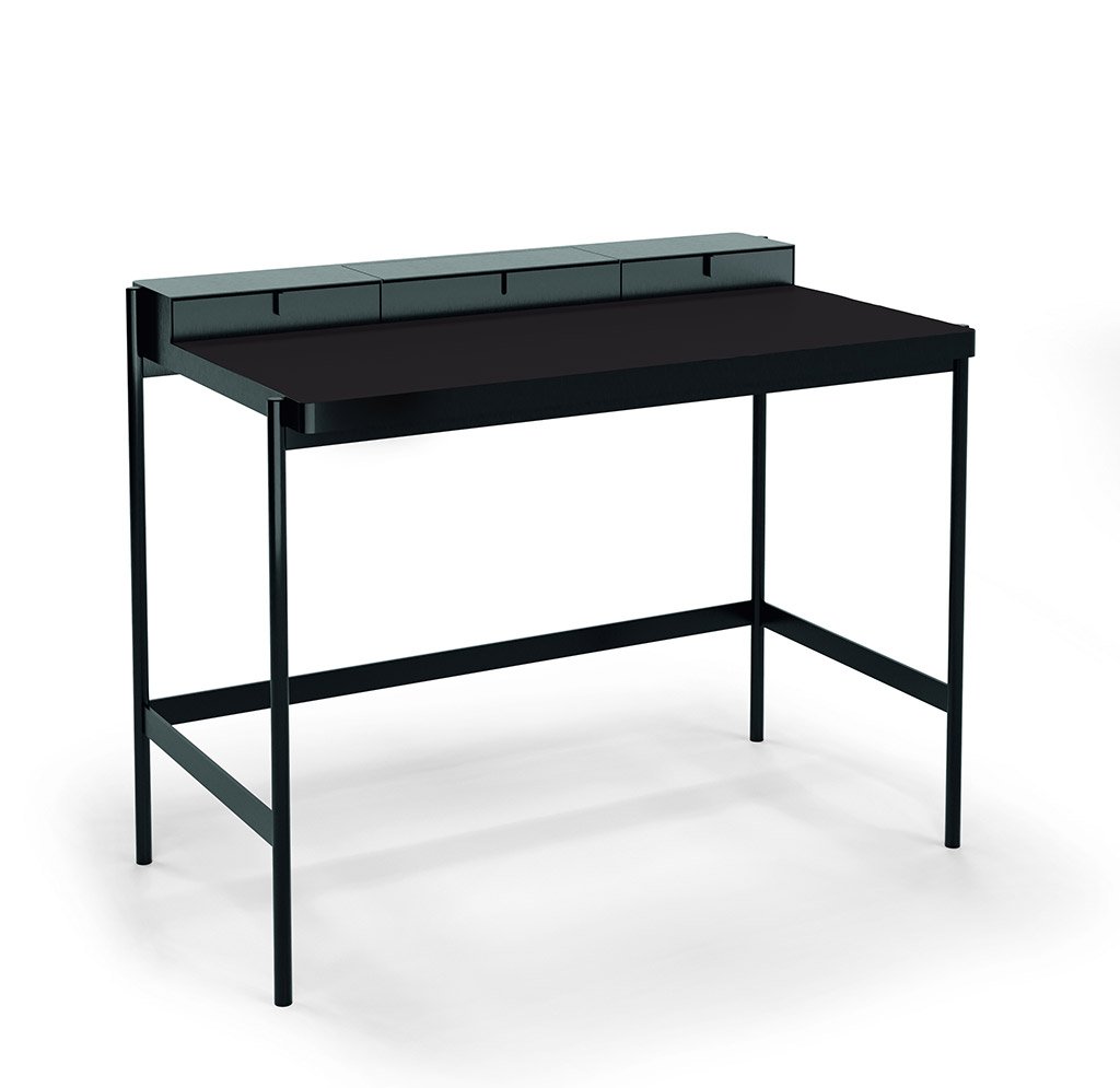 müller möbelfabrikation PS20 Sekretär - schwarz (Arbeitsfläche Linoleum schwarz ... Arbeitsfläche Linoleum schwarz (Forbo 4166 charcoal) PS20 + PS20-55 (QuickShip)