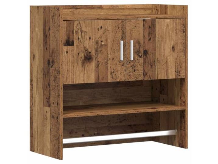KDVXBCQJH Wandregal Wandhalterung Holzwerkstoff Altholz 80x36x80cm Funktionelles Wandboard aus Holzwerkstoff in Altholz-Optik für viel Stauraum in Wohnzimmer, Schlafzimmer und Flur.