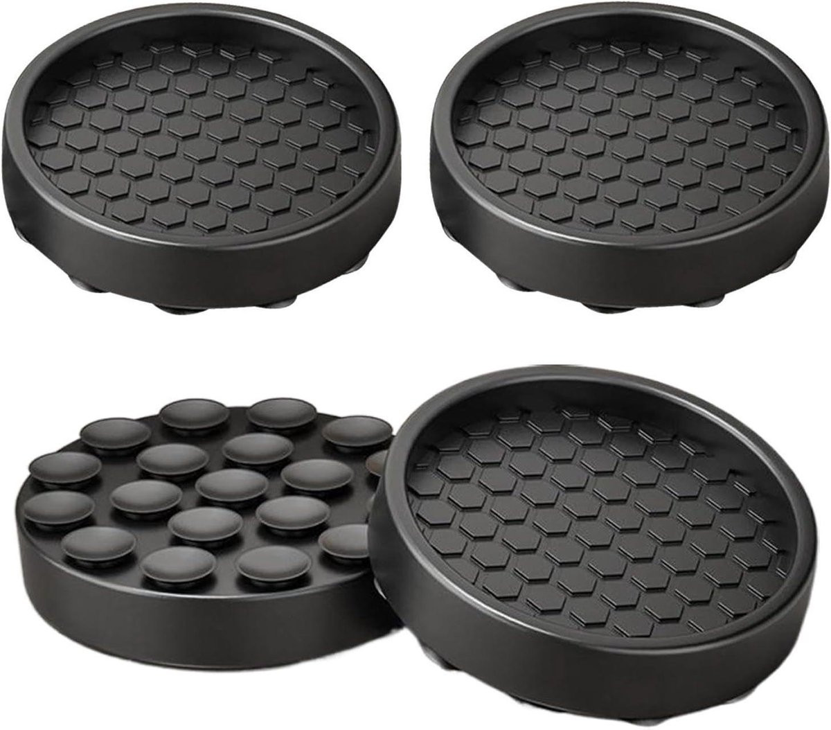 Merkloze Antislip Voetjes - Zwarte Siliconen Meubelgrijpers voor Vloerbescherming en Stabilisatie - 11,8 x 11,4 cm