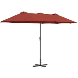 Helloshop26 - Moderner faltbarer Gartenschirm 370 x 197 x 239 cm praktisch langlebig zeitgemäßes Design Terrakotta-Polyester