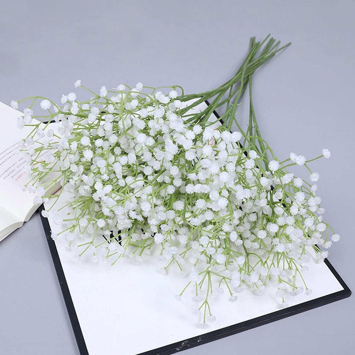 Set van 6 witte kunstbloemen Gipskruid voor decoratie
