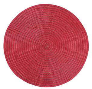 IH Casa Decor Woven Round Shimmer Placemat (Red) - Set of 12