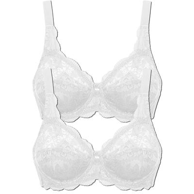 Bügel-BH SUSA "2er Pack Bügel BH Latina", Damen, Gr. 75, Cup C, weiß (weiß weiß), Obermaterial: 77% Polyamid PA. 15% Baumwolle CO. 8% Elasthan EL., BHs Bügel-BH