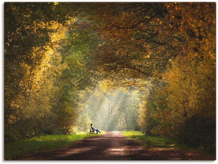 Leinwandbild ARTLAND Licht am Ende des Tunnels... , grün (farbe bild(er): grün), B:60cm H:45cm, Bilder, Leinwandbild, auf Holzrahmen gespannt
