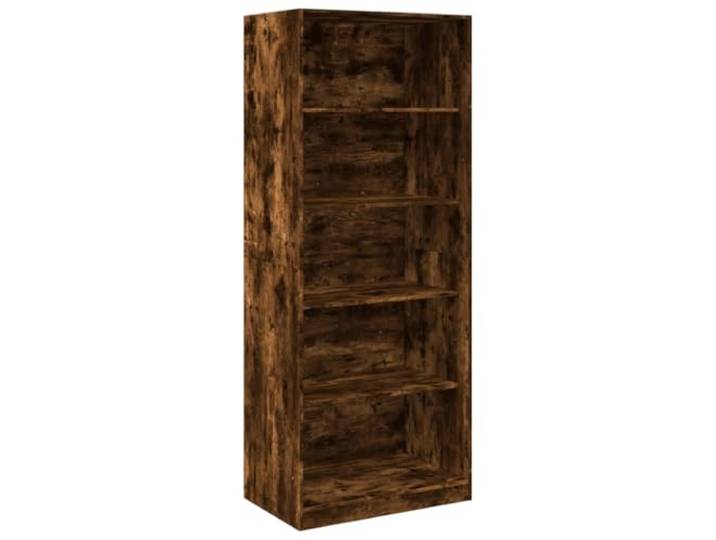 HNSMFPRE Kleiderschrank, Raucheiche, 80 x 50 x 200 cm, Holz 5 Fächer, Wandbefestigung im Lieferumfang enthalten, minimalistisches Design, kleine Räume, Flur, Schlafzimmer