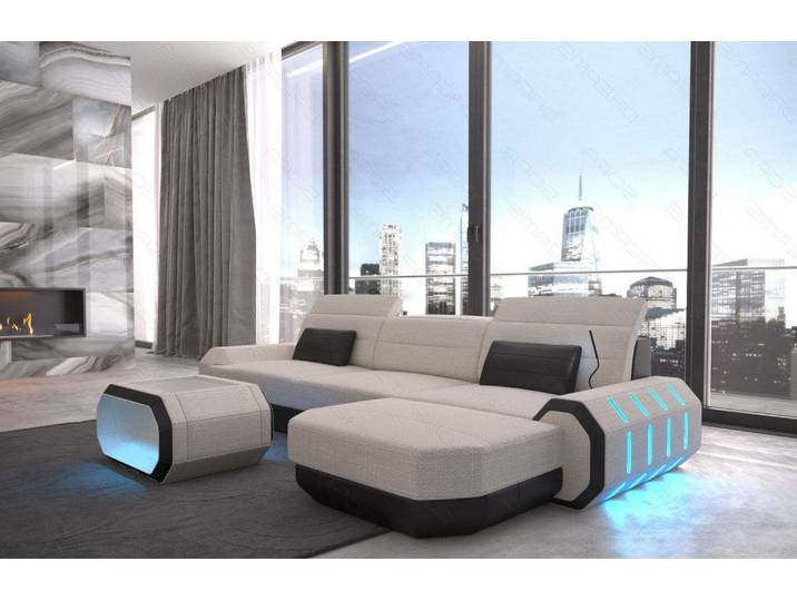 Couch Roma L-Form in Stoff