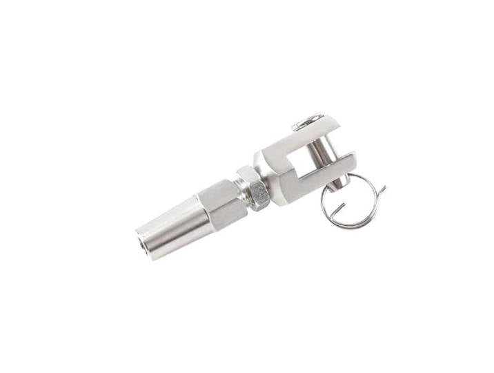 Drahtseilklemme 10 STÜCKE 5mm Drahtseil 316 Edelstahl Swageless Gabel/Backe Terminal Kabel Geländer DIY Montage Schnelle Installation