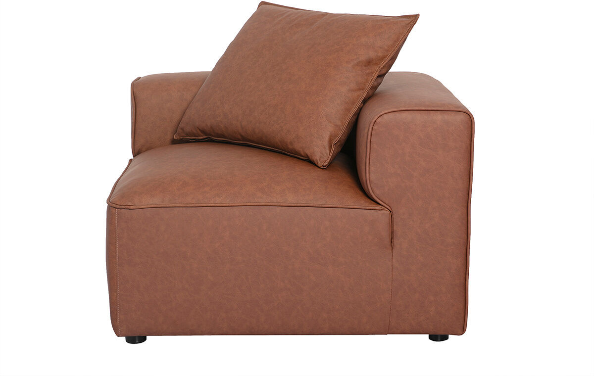 Miliboo Rechtes Eckmodul fur braunes Ledersofa FERGUS