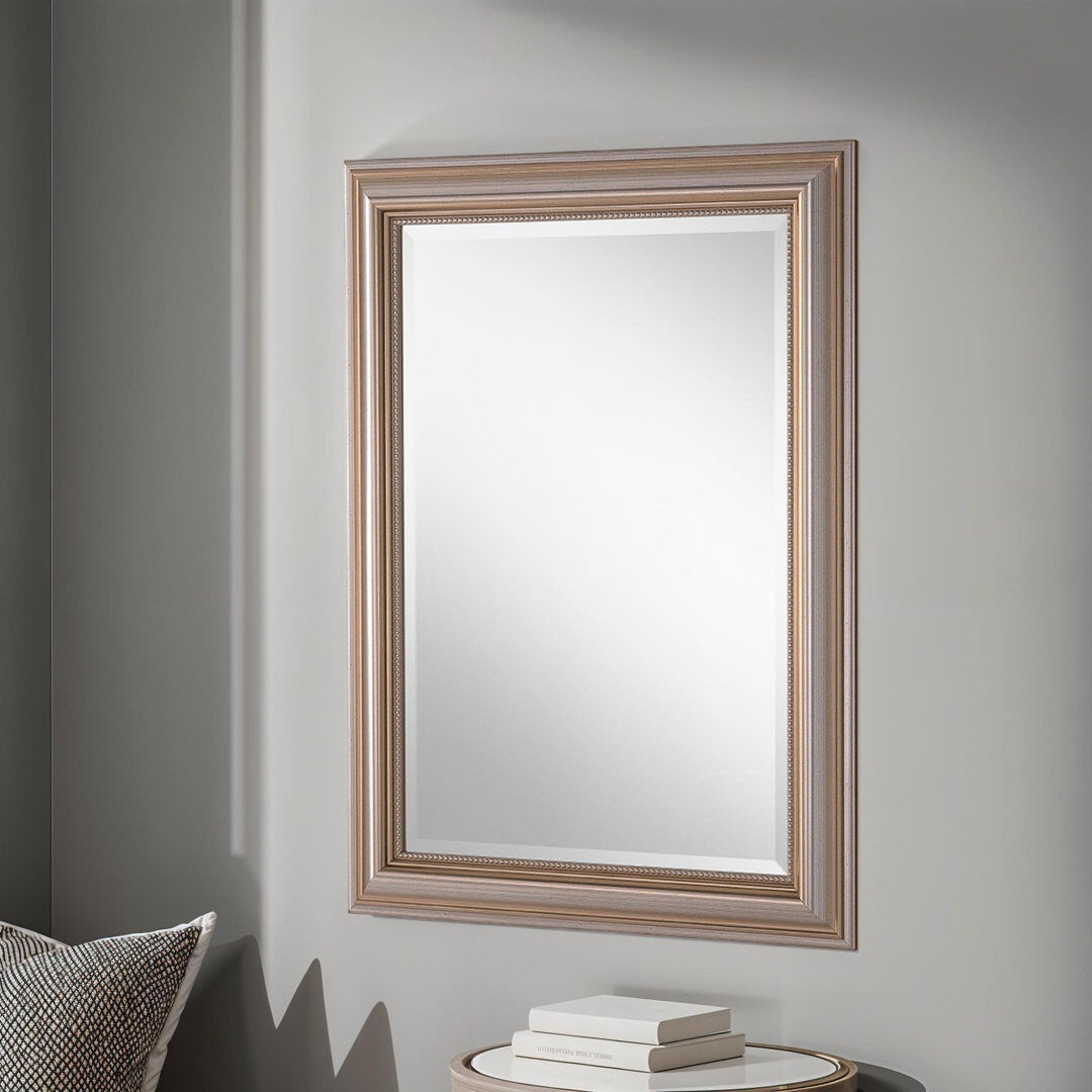 Three Posts Magdalene Beaded Framed Wall Mounted Accent Mirror Champagne 77.5cm H x 131cm W