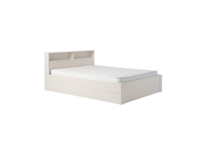 Lit coffre bois massif blanc 140 x 190 cm