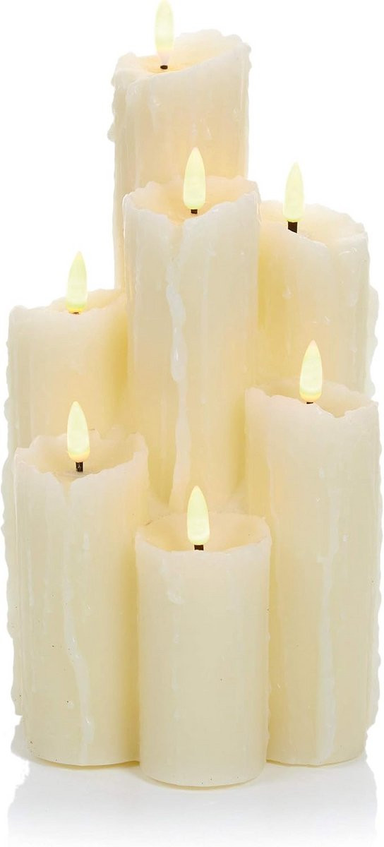 Set van 7 Gesmolten LED Wax Kaarsen