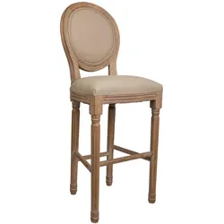 BARHOCKER auz Holz gepolsterter braun 48x42x76/121 cm