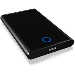 ICY BOX IB-273StU3, Ext. HDD-Gehäuse, 1x 2,5" SATA HDD zu USB 3.2 Gen 1 Host, blaue Kreisbeleuchtung, Aluminium, schwarz