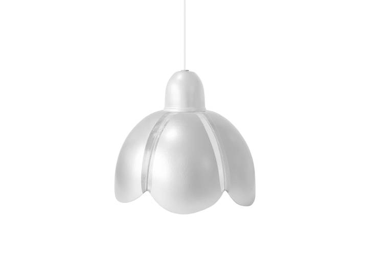 Suspension métal cable dôme blanc D17,5cm