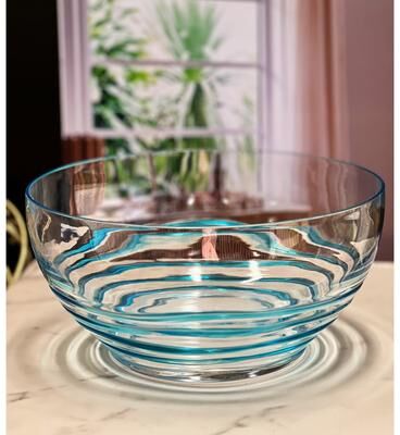 "LeadingWare Swirl Acrylic Large Serving Bowls - 10"" W x 10"" L x 4.9"" H"