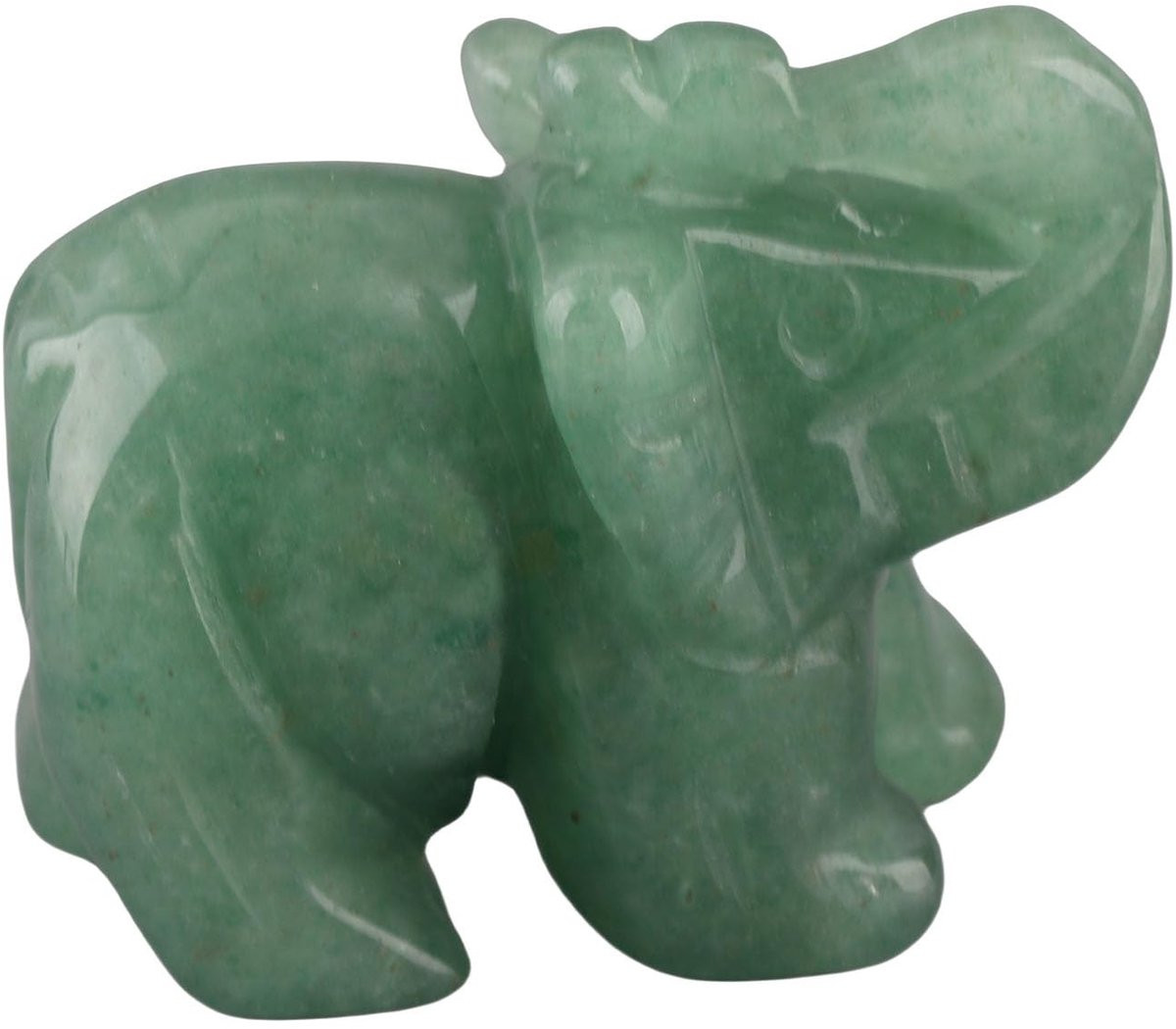 Dailygoody Natuursteen Olifant Figuur - Gelukkige Olifant Feng Shui Decoratie - 3,8 cm