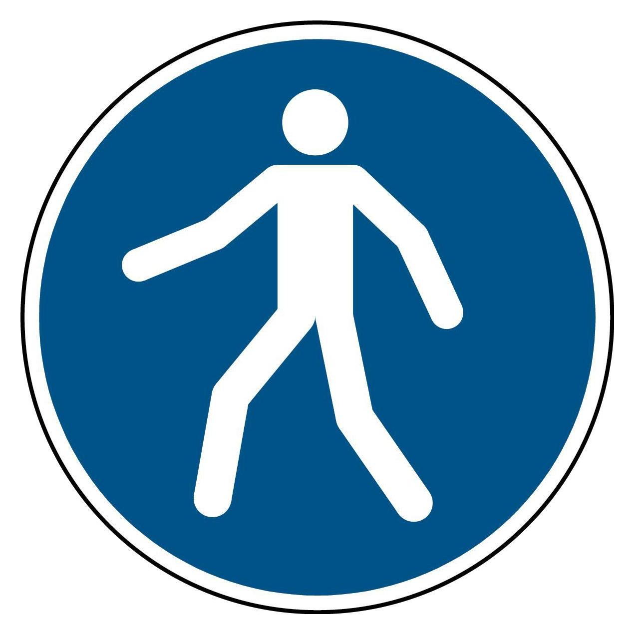 Brady ISO-Sicherheitsschild - Für Fussgänger (PIC M024-DIA 400-PP-CRD/1)
