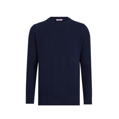 Rundhalspullover FELIX HARDY "Pullover mit Rundhalsausschnitt", Herren, Gr. M, navy, 100% Baumwolle, Rundhals, Pullover Rundhalspullover
