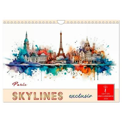 Skylines exklusiv (Wandkalender 2026 DIN A4 quer), CALVENDO Monatskalender