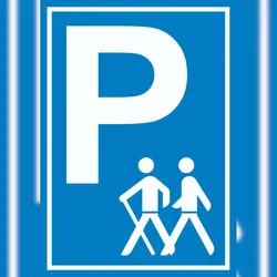 HB-Druck Wanderer Parkplatz Schild A3 Rückseite selbstklebend
