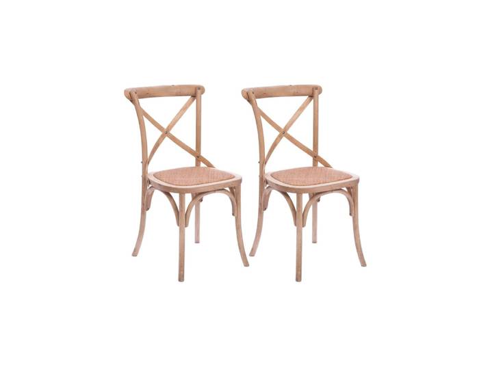 Lot de 2 chaises bistrot en bois massif
