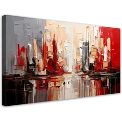 LEINWANDBILD Abstrakte Stadt Rot 100x50cm