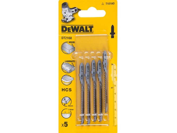 DeWalt DT2168 HCS Decoupeerzaagblad Clean - 1.4mm tandafstand - Hout / Laminaat (5st) DT2168-QZ