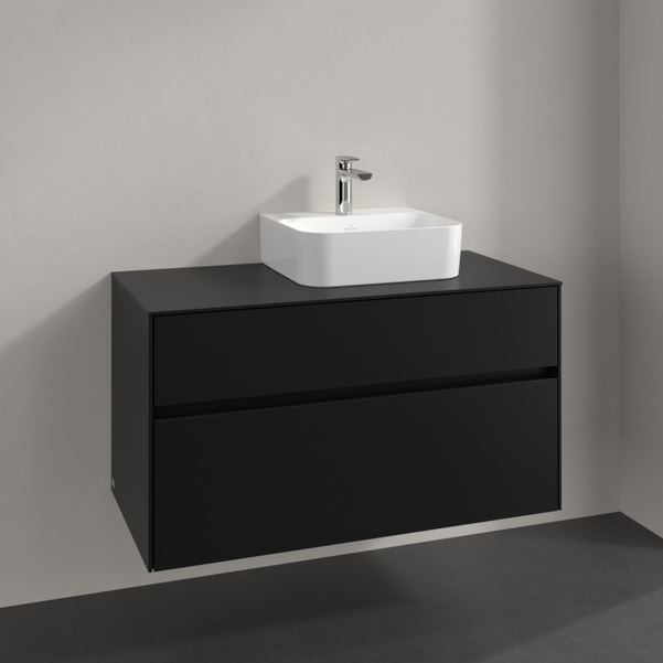Villeroy und Boch Collaro Waschtischunterschrank C09600VL 100x54,8x50cm, Waschtisch rechts, volcano black