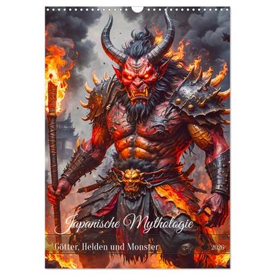 Japanische Mythologie - Götter, Helden und Monster (Wandkalender 2026 DIN A3 hoch), CALVENDO Monatskalender