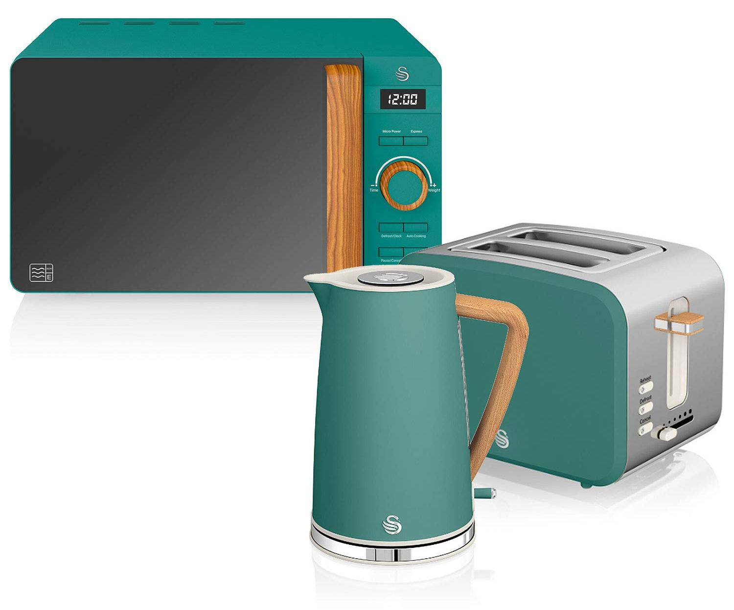 Frühstücksset: Mikrowelle, Toaster, Wasserkocher, 20 l, 1,7 l, 2200 W, grün