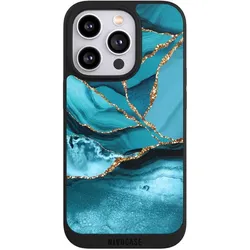 Nivocase Handyhülle für Apple iPhone 14 Pro Hülle NIVOpure Case Schwarz Edelstein Glitzer Look Marmor (Apple iPhone 14 Pro), Smartphone Hülle, Schwarz