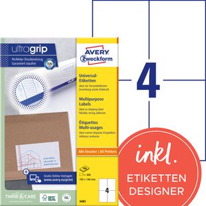 Zweckform 3483 Avery Etiketten 105 x 148mm weiß, 400 Stück