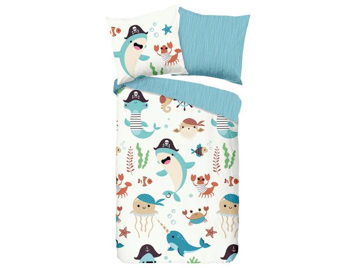 Jugendbettwäsche Seaworld, Mehrfarbig, Tier, 135x200 cm, atmungsaktiv, Heimtextilien, Bettwäsche & Leintücher, Kinderbettwäsche