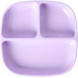 RICE Melamin Teller Kids mit 3er Einteilung, 18 x 18 x 3 cm, Lavendel