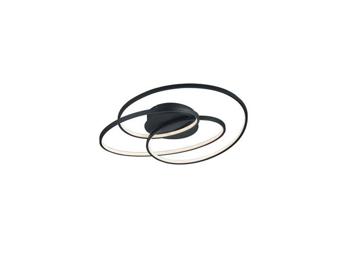 Trio Leuchten Led-Deckenleuchte Gale, Schwarz, Metall, 60x13.5x43 cm, 4-fach schaltbar, Lampen & Leuchten, LED Beleuchtung, LED-Deckenleuchten