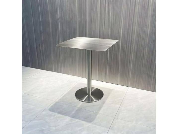 Kleiner Runder Stehtisch aus Edelstahl, Bistrotisch Rund Metall Moderner Beistelltisch Stabil und Robust, Industriestil Tisch für Café Terrasse und Balkon(Square,80cm/31.5in)