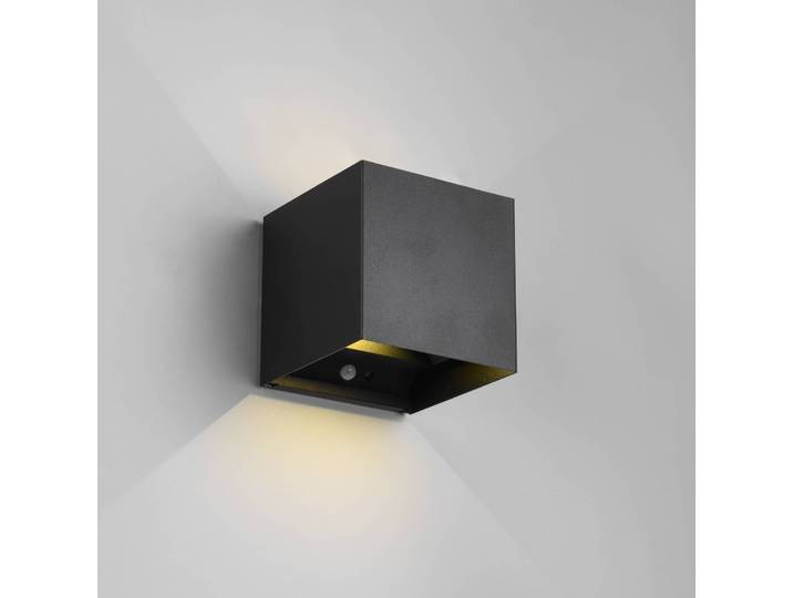 Reality Leuchten LED Außenwandleuchte mit Bewegungsmelder Talent, schwarz, Metall, Modern
