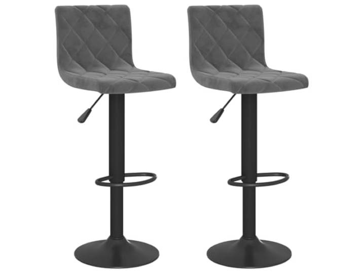 Makastle Barhocker 2 STK. Dunkelgrau Samt