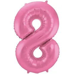 XL Folienballon Zahl 8 matt rosa