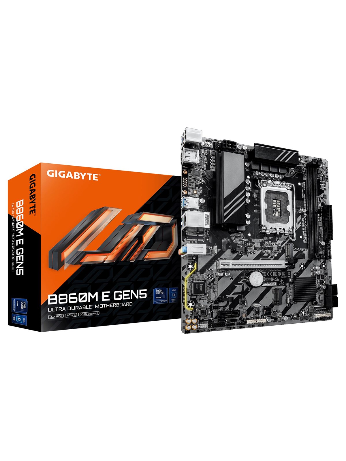 GIGABYTE B860M E GEN5 Mainboard - Intel B860 - Intel LGA1851 - DDR5 RAM - Micro-ATX