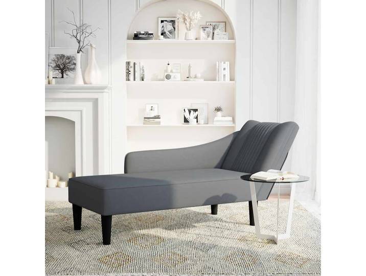 vidaXL Chaiselongue mit Rechter Armlehne Dunkelgrau Samt