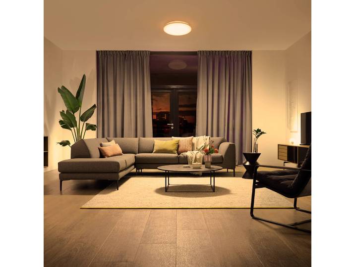 Philips LED Deckenlampe Izso Aio, dimmbar, weiß / opal, für Wohn- / Esszimmer, Kunststoff, LED Deckenleuchte