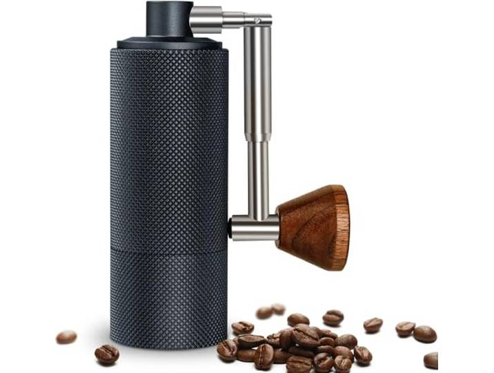 TIMEMORE Nano Manuelle Kaffeemühle mit faltbarem Griff, kleine Hand-Kaffeemühle mit konischem Frässtift aus Edelstahl und verstellbarer Einstellung, für Espresso bis French Press (schwarz)