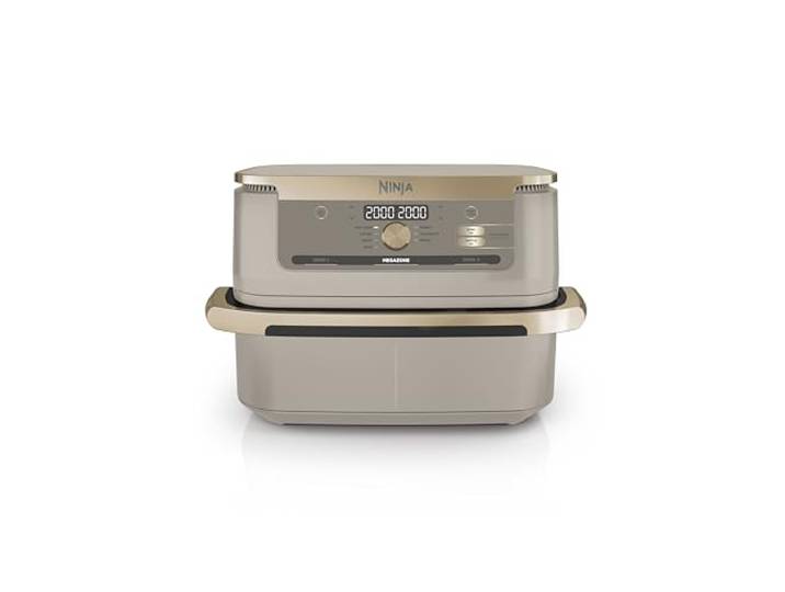 Ninja Foodi FlexDrawer Heißluftfritteuse, Dual Zone, 10,4 L, Stone Gold Verwandelt sich in MegaZone, mit wenig bis gar keinem Öl, antihaftbeschichtete, spülmaschinenfeste Teile - AF500EUSD