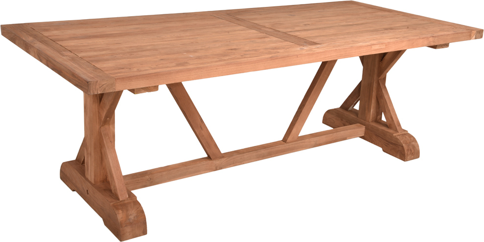 Terrassentisch aus recyceltem Teak-Holz GAZA-120, B/H/T: ca. 220/75/100 cm